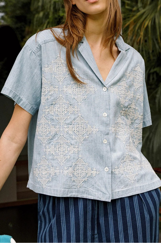 Embroidered Denim Shirt